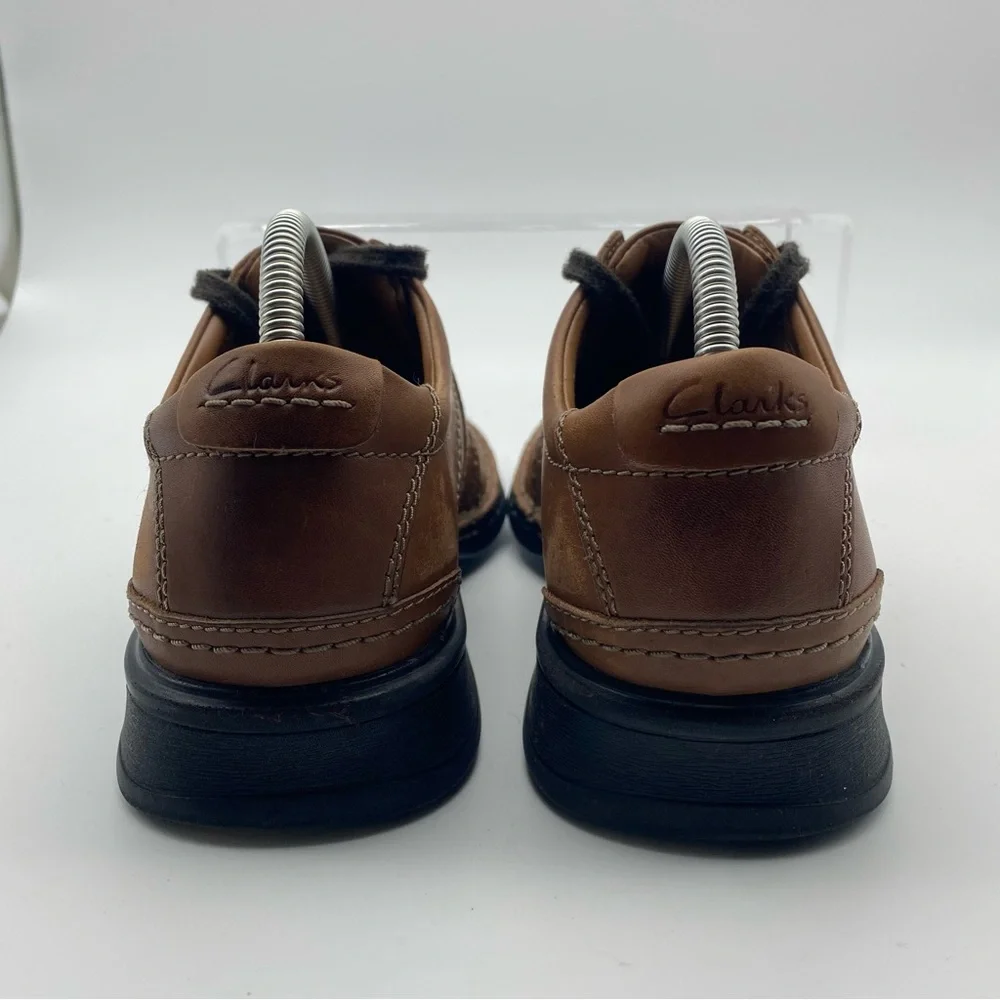 Clarks Ortholite Men Size 7 Shoes Brown Leather Dress Oxford Walking Lace Up